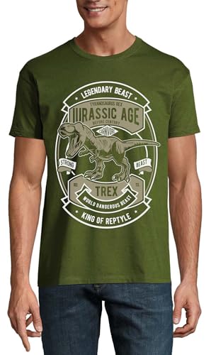 T-shirt T-Rex Jurassic Age vetement homme mode jurassique coton vert