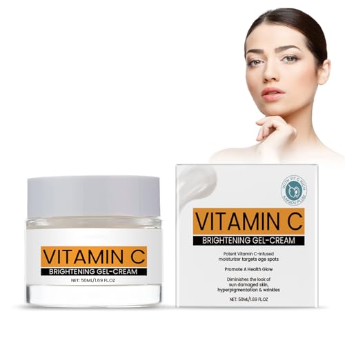 Crema Facial Con Vitamina C, Crema Facial Hidratante Con Colágeno, Crema Facial Antiedad, Crema Facial En Gel De Día, Nutre E Ilumina Las Líneas Finas, 50 Ml