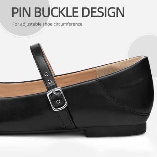 Image of Women's Mary Jane Shoes, Ballet Flats for Women, Square Toe Shoes for Women
