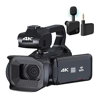 BGAZA Videocamera 4K Professionale Videocamera da 64 MP 4quot;Touch Screen Full UHD Vlog Streaming Camera Digital Recorder Webcam(No SD Card,with Microphone)