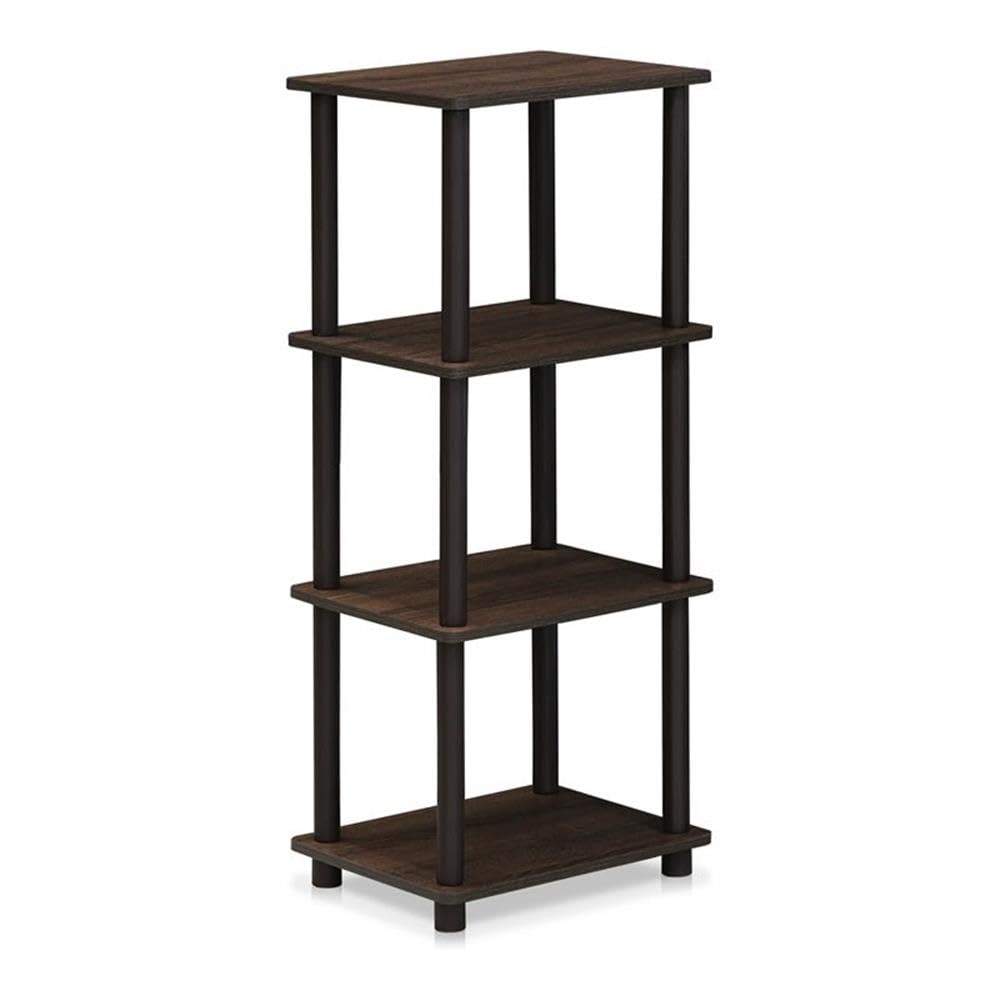 FURINNO Turn-N-Tube Shelf, 3 Space, Walnut/Brown