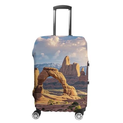 Anti-Scratch Luggage Cover Arches National Park Printed Luggage Case Protector Washable Suitcase Covers Elastic Suitcase Protector for Size L (26-28 inches) Luggage