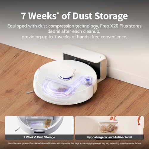 Image of NARWAL Freo X20 Plus Robot Vacuum and Mop, 7-Week Dust Storage, Zero Tangles, 13000Pa Suction, Mopping, Tri-Laser Obstacle Avoidance, LiDAR Navigation, Multi-Floor Mapping and App Control - 2026