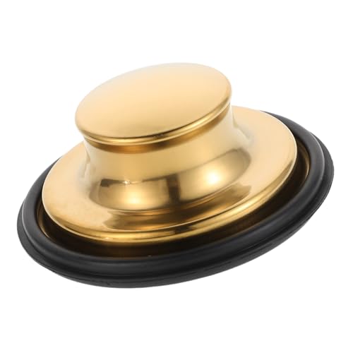 Uonlytech Drain Plug Hair Stopper for Kitchen Bathroom Sinks Flat Suction Cover for Garbage Disposal Versatile Durable Design Easy to Clean Golden Finish