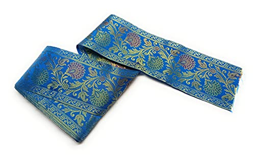 Image of Floral Brocade Ethnic Work Laces and Borders Material for Dresses, Sarees, Lehenga, Suits, Blouses, Dupatta, chunri and Crafts