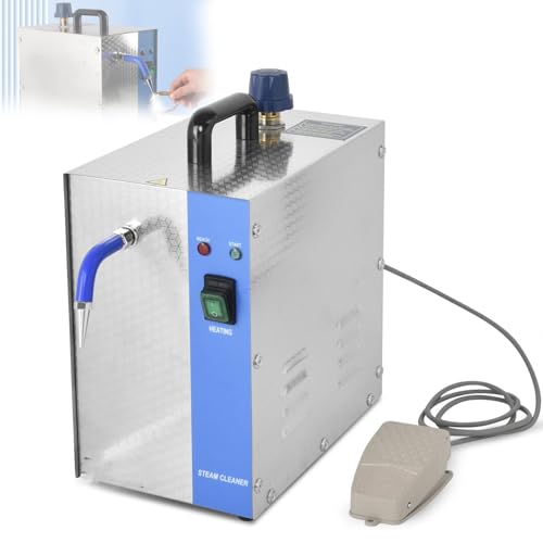 LTzygmion Limpiador a Vapor de joyería de 2 litros, máquina de Limpieza a Vapor con Interruptor de Pedal, Temperatura de Salida de 135 °C, presión de Vapor de 4 kg, para Limpiar Jade y joyería.