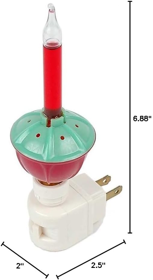 Novelty Lights Traditional Red Bubble Night Light with dimensions
