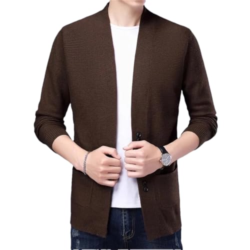 Men Winter Knitted Cardigan Slim Fit Sweater Outerwear Mens V Neck Casual Knit Cardigan