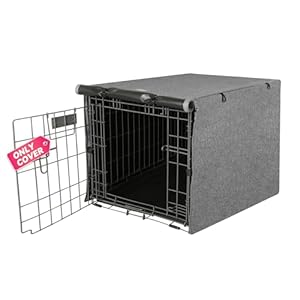 Dog Crate Cover – Kennel Covers Fit for 24 Inch Dogs Crate, Double Door Polyester for Wire Puppy Cage Indoor Outdoor Protection, Grey