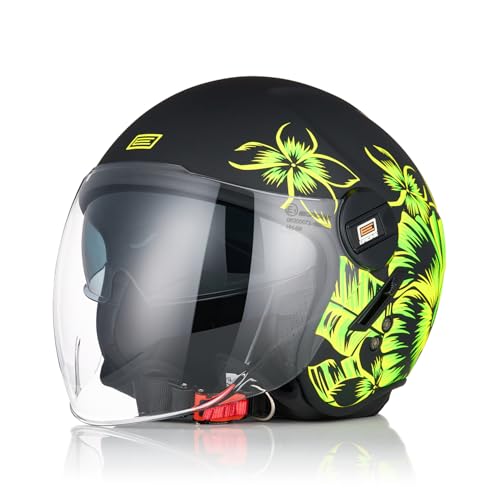 Casque ouvert double visière pour éviter l'éblouissement en scooter