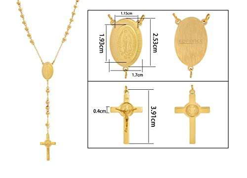 My Daily Styles - Rosary Necklace - Rosary Beads Catholic for Men - Crucifix Pendant with Our Lady of Guadalupe Medal - Stainless Steel Religious Necklace - Spiritual Emblem of Valor, Faith, & Hope4