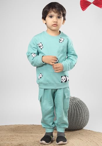 Image of POLKA TOTS 100% Cotton Co-Ord Joggers for Kids | Trendy Sweatshirt & Joggers Set | All Season Wear for Kids, Toddler & Newborn | Soft & Breathable Dress for Boys & Girls | from 6 Months to 8 Years