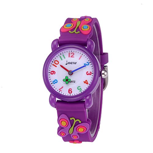 Boy's Girl's Watch,Kids Gift 3D Cartoon Japanese Quartz Silicone Kids Watch, Age 3-10 Toys for 3-15 Year Old Boys Girls Birthday Present for Kids - Best Gifts (Butterfly Purple)2