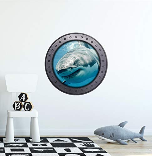 Vinilo Decorativo Redondo Ocean Shark 12 pulg miniatura 2