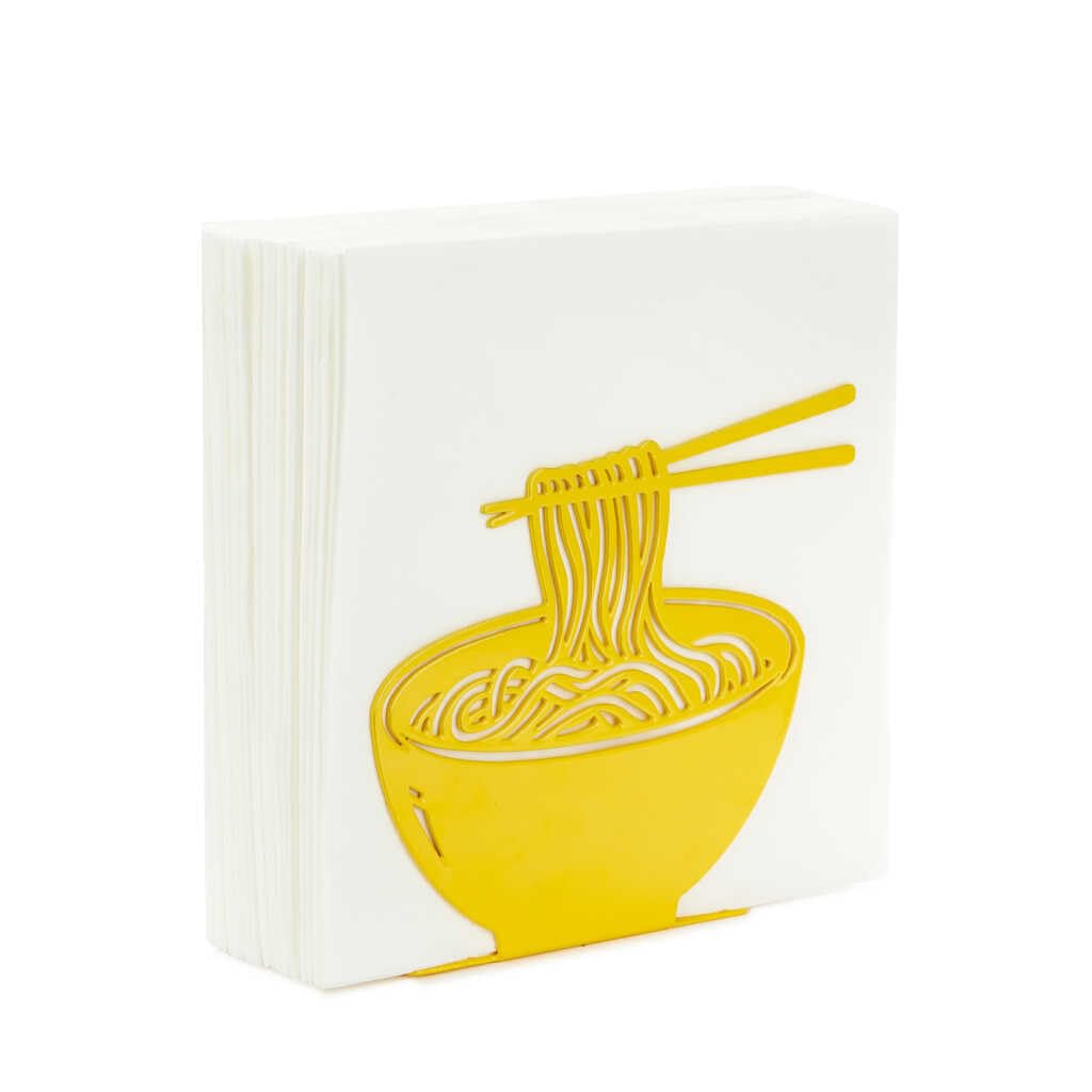 Balvi Yellow Coloured Metal Ramen In A Bowl Silhouette Shaped Napkin Servette Holder from B&Q