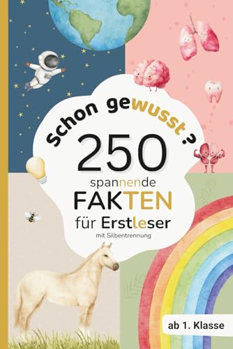 Spannende Fakten für Erstleser: Silbenbuch für Kinder – mit Quiz, Rätseln & Lese-Diplom | Lesenlernen mit Spaß ab Klasse 1 für Jungen und Mädchen