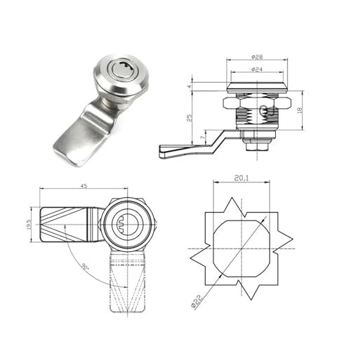 Serrure à croissant MS705 type cylindrique pour boîte de distribution - 3