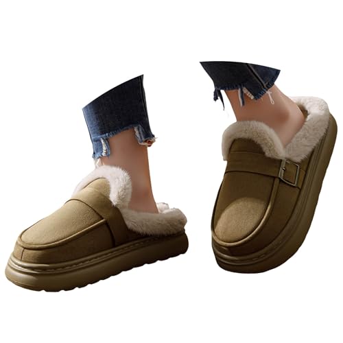 Platform Slippers for Women,Women's Fuzzy Memory Foam Slippers Fluffy Winter House Shoes Indoor and Outdoor Womens Casual Winter Platform Slipper Shoes