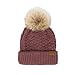 C.C Hatsandscarf Exclusives Women’s Smocking Stitch Beanie with Faux Fur Pom – Cozy Winter Hat, Stylish Knit Accessory (HAT-2080) Coco Berry