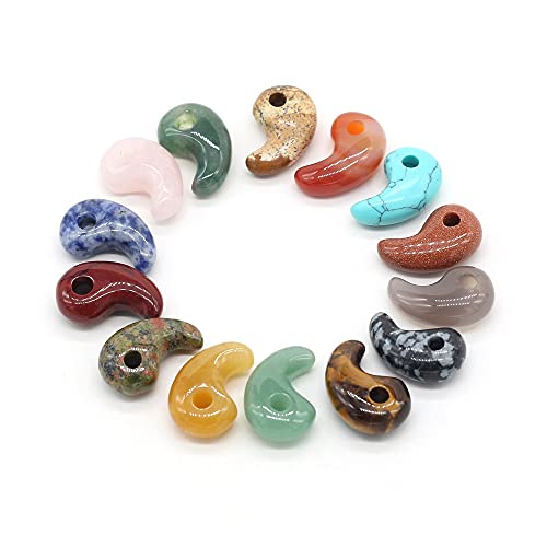 Pendentifs en pierre naturelle agate virgule LHJ pour création de bijoux et colliers
