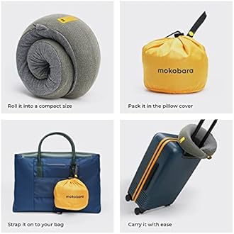 MOKOBARA The Travel Pillow Pure Memory Foam Neck Pillow, Comfortable & Breathable Cover, Machine Washable, Airplane Travel Kit for Travelling (Cloud Forest)