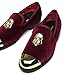 Erphpre Paul Loafers Velvet for Men Shoes Fashionable Gold Tiger Head Buckle Smoking Penny Wedding Party Shoes Wine US 11