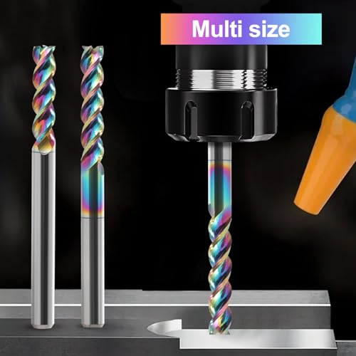 Trvoxviq US3L3155 1/8 Inch Shank Square Nose End Mill For Aluminum - 3-Flute Cnc Spiral Router Bits Solid Carbide Milling Cutters With Dlc Coating, U-Type Design Cnc Bits thumb #7