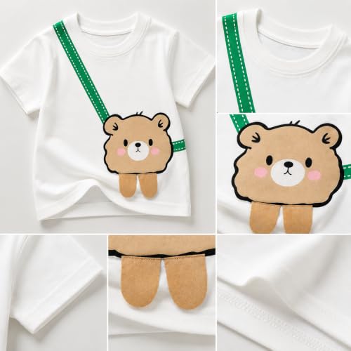 Image of Googo Gaaga Boy's Cotton Short Sleeve Printed Tshirt and Half Pant Set