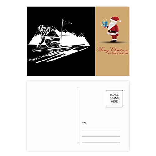 Cartes postales ski Père Noël Noir, le lot de 20 souvenirs de sports d'hiver