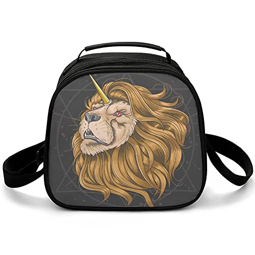 Large Lunch Bag Lion with Horn Insulated Meal Box for Kids Back to School