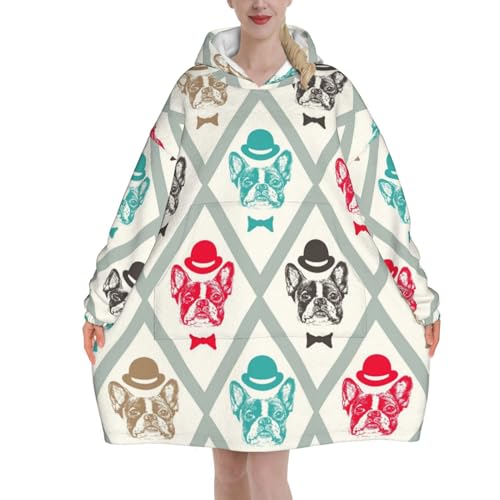 Couverture à capuche imprimée en flanelle douce pull géant adulte plaid