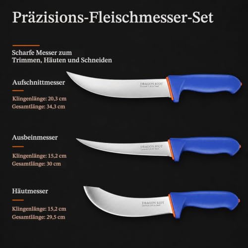 Foto von DRAGON RIOT Metzgermesser-Set 3-Teilig mit Ausbeinmesser