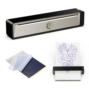 Wormhole Wireless Tattoo Transfer Stencil Printer Thermal Copier Machine Portable Rechargeable Tattoo Printer Kit Transfer Paper Compatible with Android & iOS & Windows for Tattoo Artists & Beginners