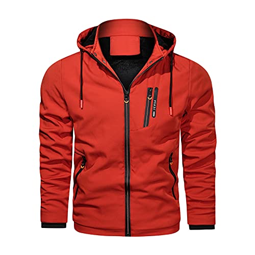 Homme Veste de Ski Imperméable de Montagne Manteau d'hiver Extérieur en Polaire Coupe-Vent avec Capuche Vestes Cargo en Polaire d'hiver pour Hommes