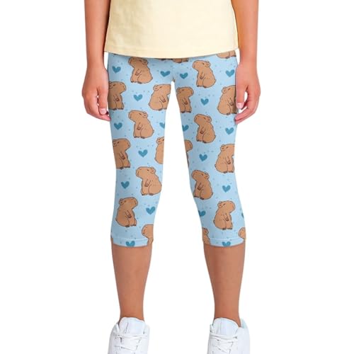 Girls Short Leggings Tummy Control Yoga Leggings