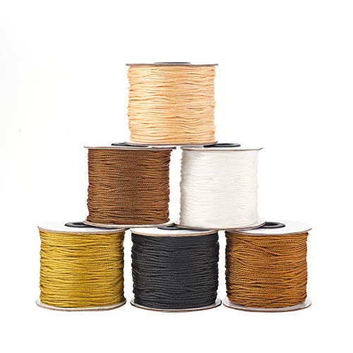 PH PandaHall 1.5mm Braided Lift Shade Cord, 6 Colors 600 Yards Blinds Replacement Cord Nylon Blinds String Lift String for Gardening Plant, Crafts, Windows, Roman Shade Repair