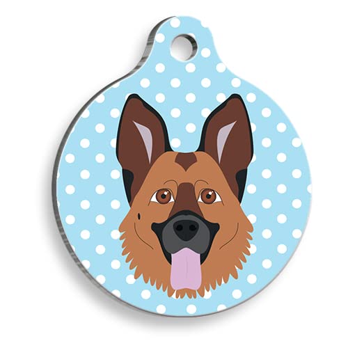 GERMAN SHEPHERD Personalized Dog Tag - Custom Name Tag - ID Tag for Dog & Cat - Customized Pet Tags - Dog Name Tag - Cat Name Tag - Engraved Dog Tag (Pink)
