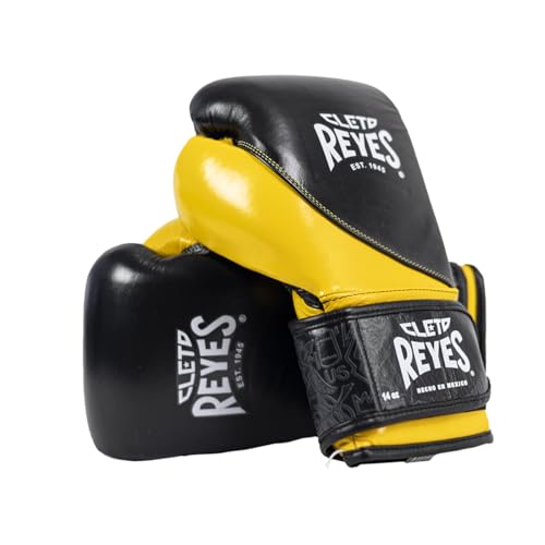 CLETO REYES High Precision Boxing Gloves, 8 oz, Black/Yellow