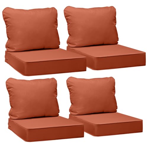 Image of AAAAAcessories Outdoor Deep Seat Cushions, Waterproof, Fade-Resistant Patio Furniture Replacement Cushions, 24 inch x 24 inch x 5 inch, Set of 4, Rust