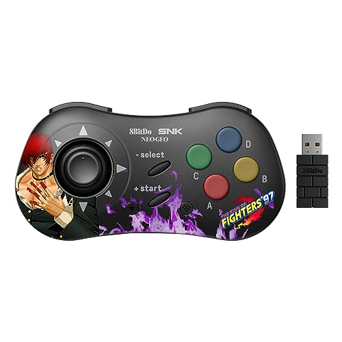 8Bitdo Controller Bluetooth Iori Yagami stile SNK Neo Geo CD, compatibile con PC Windows, Android e Neo Geo Mini