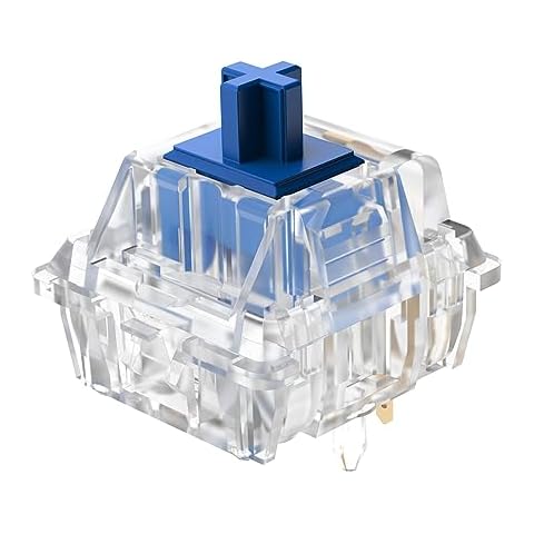 DUROCK Silent Linear Switches, Classic Blue Stem 5 Pins DUROCK Silent Switches, Pre-lubed MX Silent Key Switches (DUROCK Dolphin 62g, 110pcs) Cover