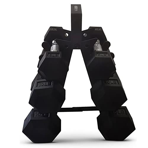 HolaHatha-Hexagonal-Dumbbell-Free-Hand-Weight-Set-wRack