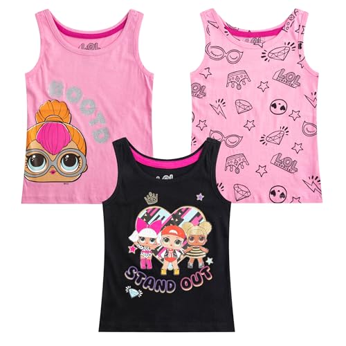 L.O.L. Surprise! Girls 3 Pack Tank Tops for Little and Big Kids