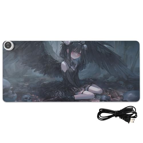 Tapis de souris chauffant 80x33 cm en PU antidérapant pour le bureau