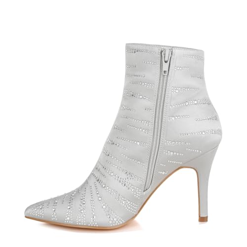 Toget Satin Rhinestone Ankle Party Boots4