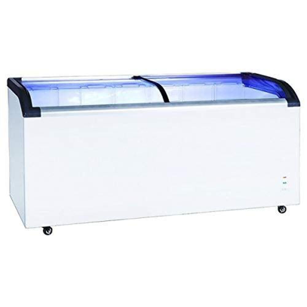 Adcraft BDCF-15-CG Black Diamond Chest Freezer, 15.7-Cubic Feet, Curved Sliding Glass Lid, 115v