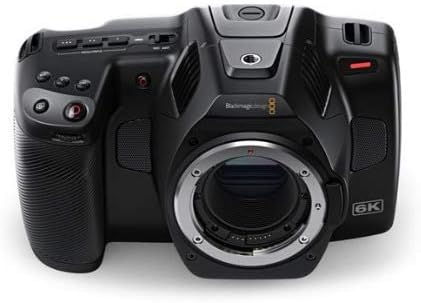 Davanti view of Blackmagic Pocket Cinema Camera 6K Pro showing controls