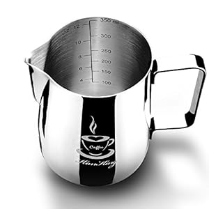 OneChois melkkannetje van roestvrij staal, perfect voor melkopschuimer, cappuccino, melkkannetje