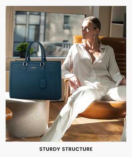 Image of LOVEVOOK Laptop Tote Bag for Women, Office Work Bag Briefcase fit for 15.6 inch Laptop, Large Capacity Teacher Computer Bag Handbag Green,2pcs Set