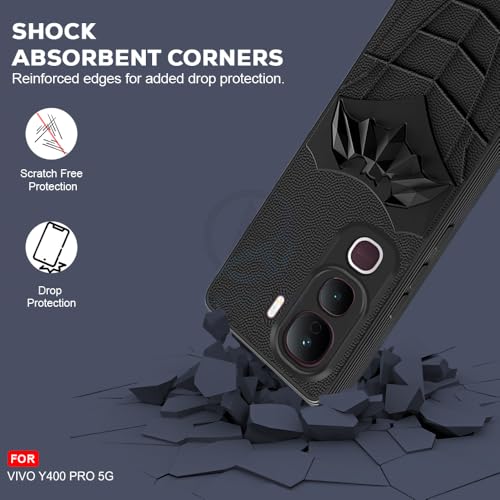 Image of AESTMO Back Cover for Vivo Y400 Pro 5G | Stylish | Soft Silicone | Shockproof | Camera Lens Protection Back Cover for Vivo Y400 Pro 5G (Black)